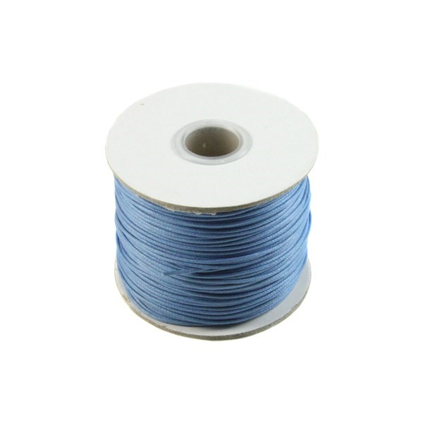 Cornflower Blue Waxed Cord 1mm 100 Metre Reel