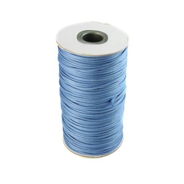 Cornflower Blue Waxed Cord 2mm 100 Metre Reel