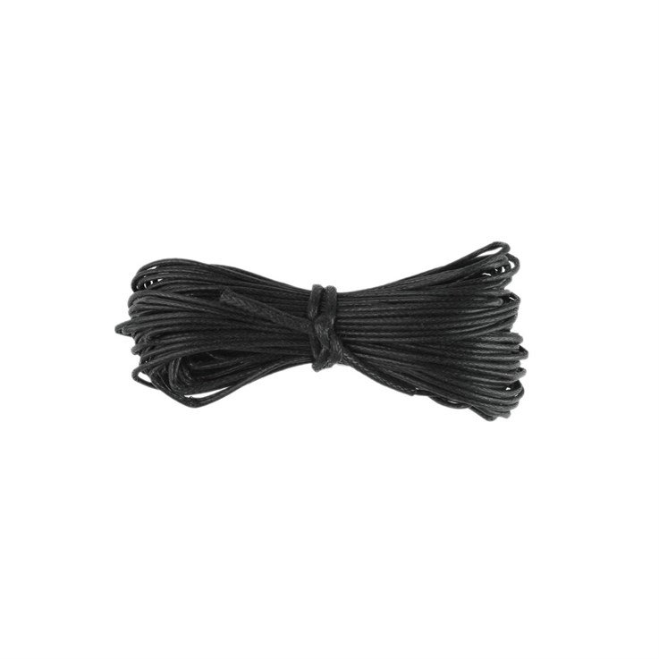 Black Waxed Beading Cord 1mm - 10 Metres