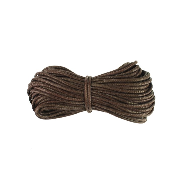 Brown Waxed Beading Cord 2mm - 10 Metres