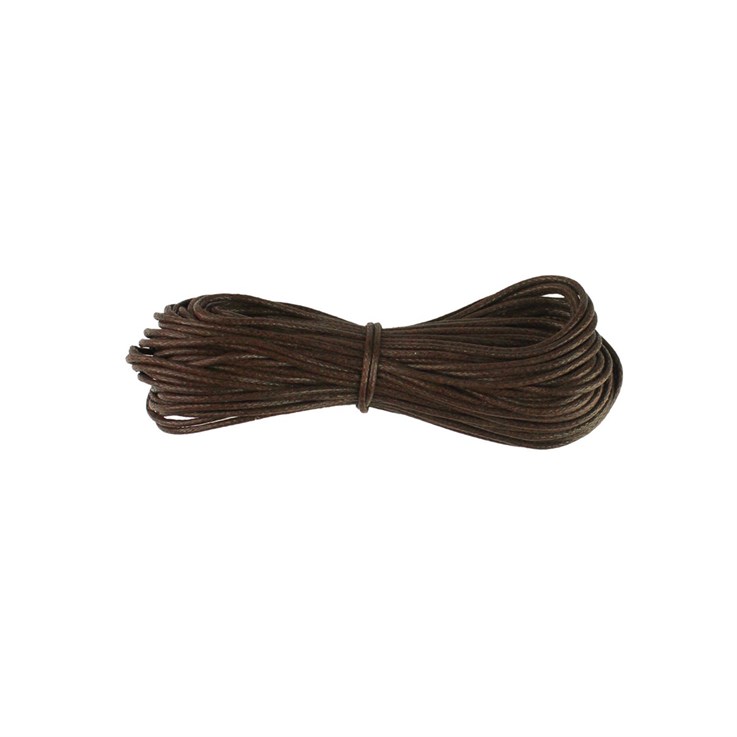 Brown Waxed Beading Cord 1mm - 10 Metres