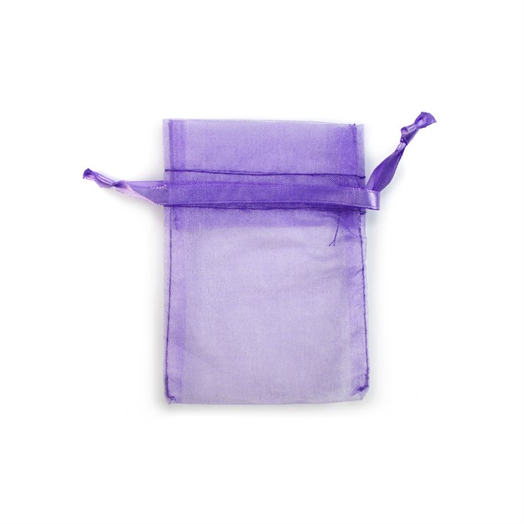 Lilac Organza Pouch with Satin Ribbon 10x7.5cm