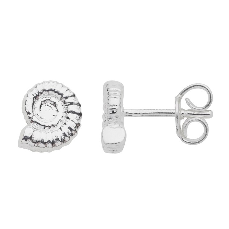 Ammonite Earstud 10x8mm Sterling Silver