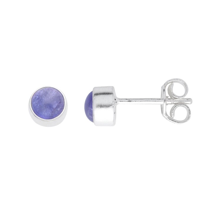 Tanzanite 6mm Earstud Sterling Silver