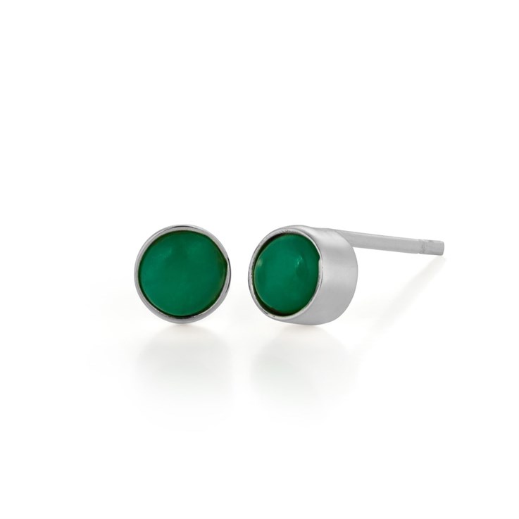 Chrysoprase 6mm Earstud Sterling Silver