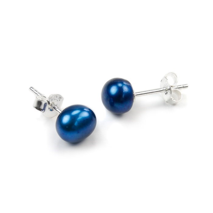 6-7mm Baroque Pearl Stud STS Fresh Blue