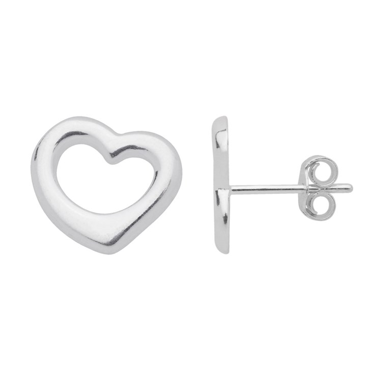 Open Heart Earstud Sterling Silver