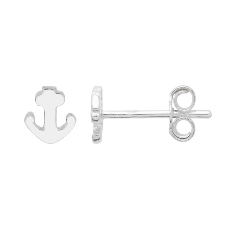 Tiny Anchor Earstud Sterling Silver