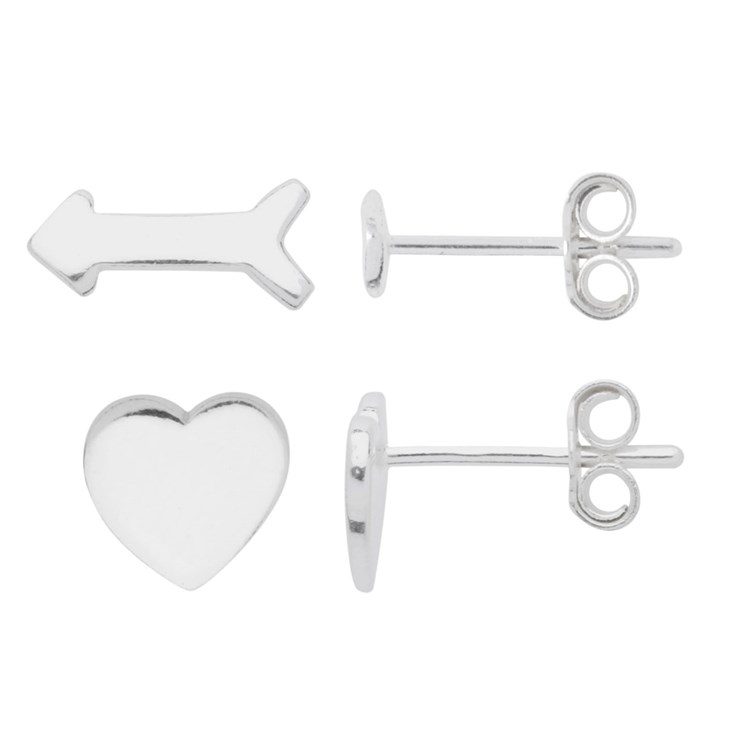 Heart & Arrow Earstud Sterling Silver