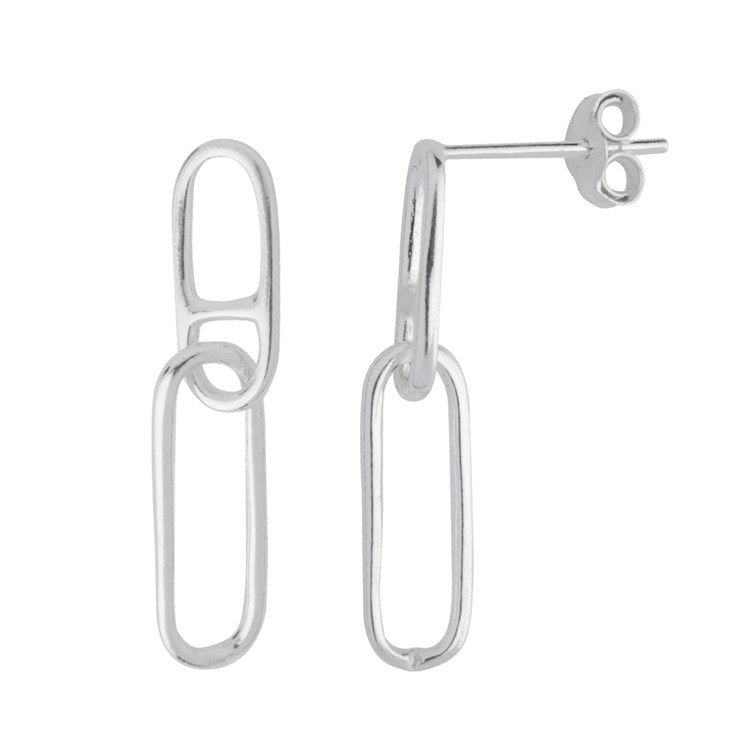 Paperclip Link Earstud Sterling Silver