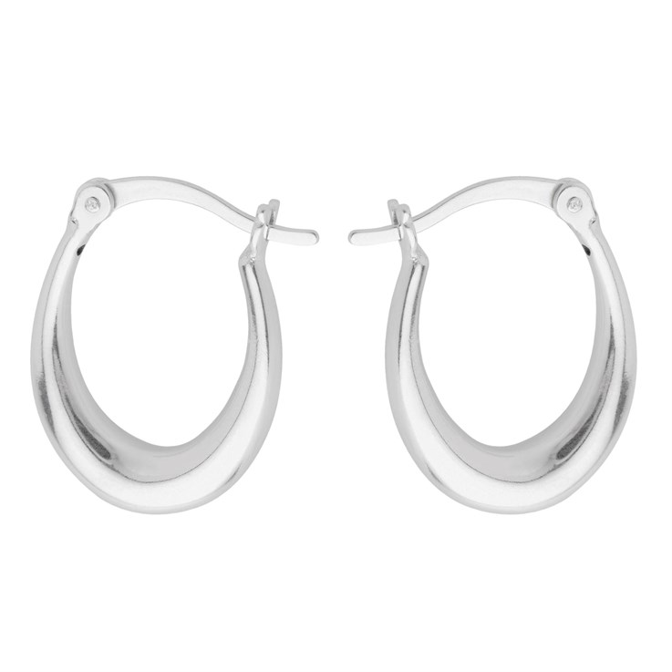 Chunky Oval Earhoop 21x15.75mm Sterling Silver