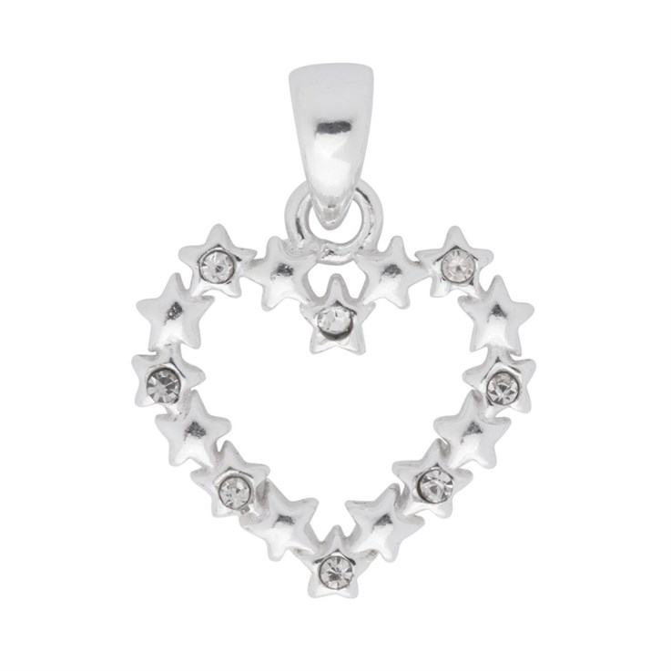 Heart of Stars CZ Pendant Sterling Silver