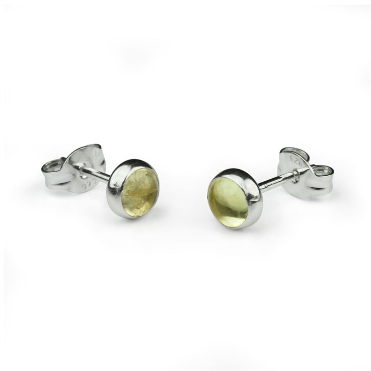 5mm Round Gemstone Earstud Citrine Sterling Silver