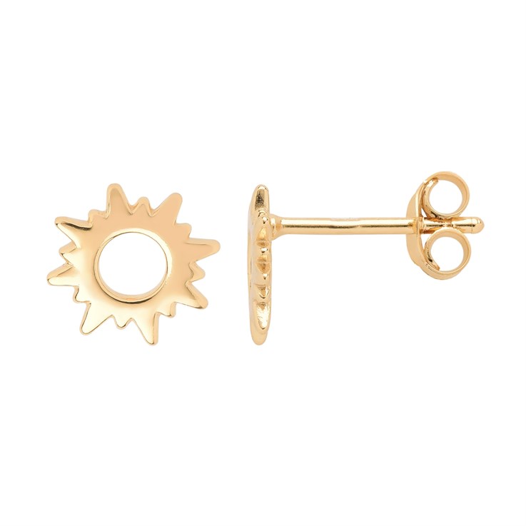 Sunburst Earstuds including Scrolls Gold Plated Sterling Silver Vermeil