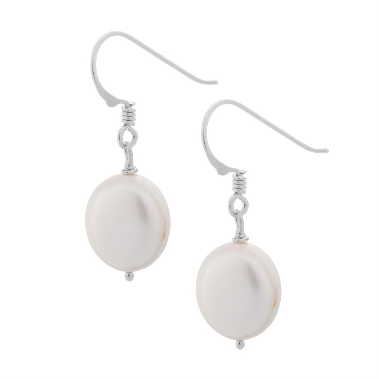 Freshwater Pearl Drop Earrings Sterling Silver