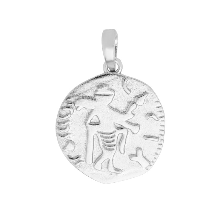 Tribal Figure 19mm Pendant Sterling Silver