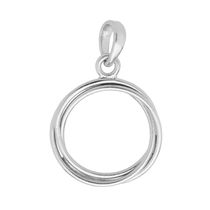 Interconnected 3 Hoop 18mm Pendant Sterling Silver