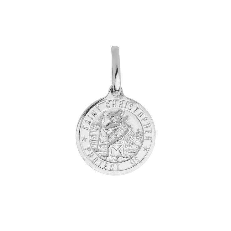 Saint Christopher Satin Finish 13mm Pendant Sterling Silver