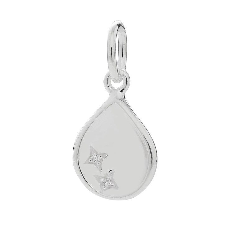 Teardrop Pendant with CZ Sterling Silver