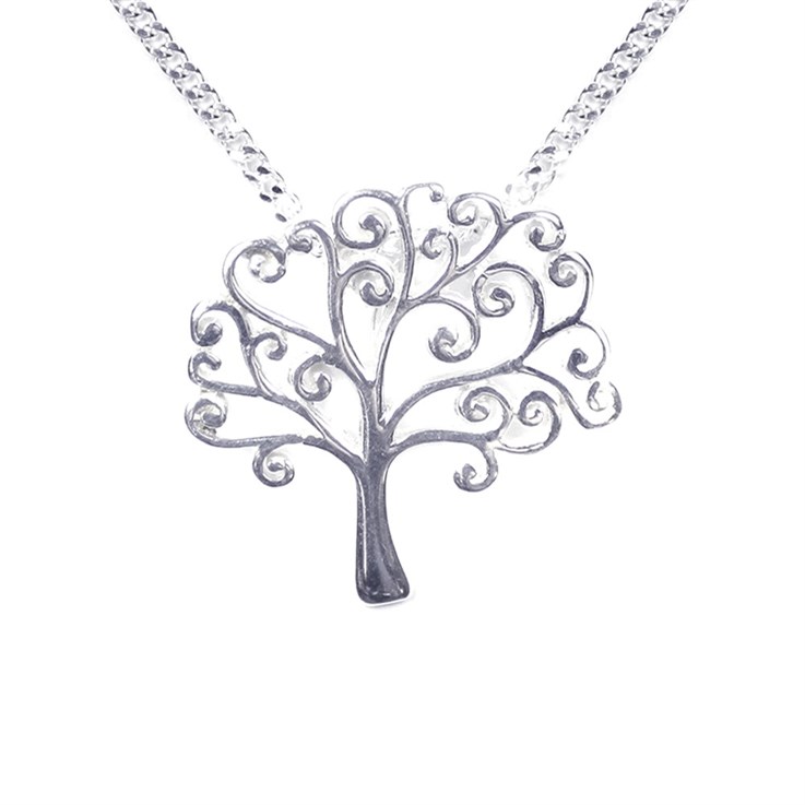 Fancy Tree of Life Necklace Sterling Silver