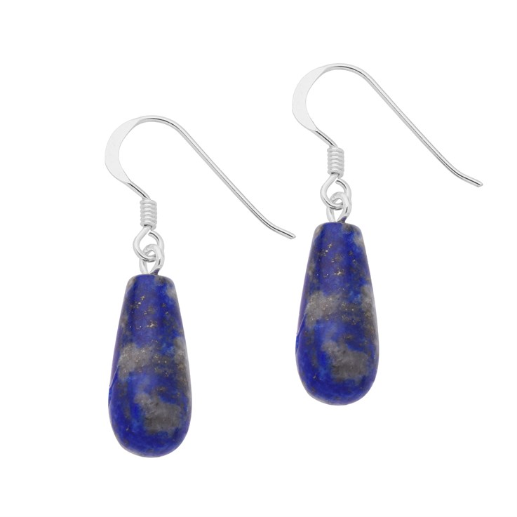 Lapis (16x8mm) Eardrop Sterling Silver