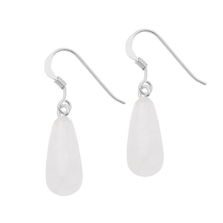 Rock Crystal (16x8mm) Eardrop Sterling Silver