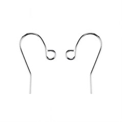 Shepherds Crook Earwire 14mm Silver Plated