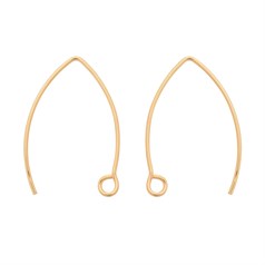 30mm Oval Earwire with Loop Gold Plated Sterling Silver Vermeil