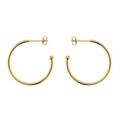 Superior 30mm Ear Hoop & Ball with Scrolls Gold Plated