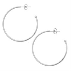 Superior 40mm Ear Hoop & Ball with Scrolls Silver Plated
