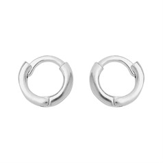 8mm Rounded Huggie Hinged Earhoop Sterling Silver