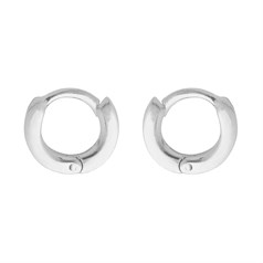 8mm Flat Huggie Hinged Earhoop Sterling Silver