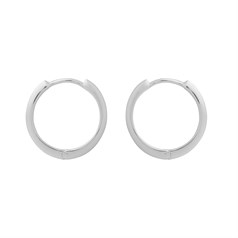 18mm Flat Hinged Earhoop Sterling Silver