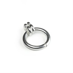 Superior 16mm Round Snap Close Clasp with 2 Loops Sterling Silver (STS)