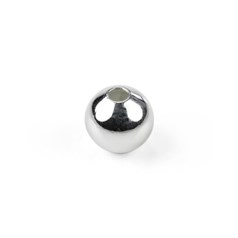 Hand Made Bead 4mm round with 1.25mm hole Sterling Silver (STS)