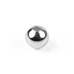 Hand Made Bead 5mm round with 1.25mm hole Sterling Silver (STS)