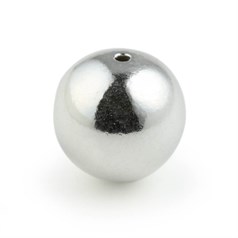 Hand Made Bead 12mm round with 1.25mm hole Sterling Silver (STS)