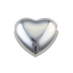 Heart shaped Bead 14mm (Horizontal Drilled) Sterling Silver (STS)