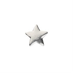 Star Shape shaped Bead (Horizontal Drilled) 6mm Sterling Silver (STS)