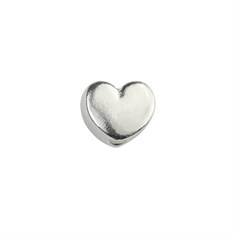 Heart Shape shaped Bead (Vertical Drilled) 7x5.5mm Sterling Silver (STS)