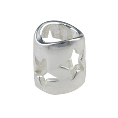 Sterling Silver (STS) Shaped Charm Bead Stars Design 7x8mm