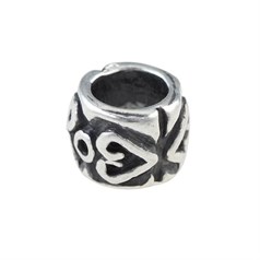 Sterling Silver (STS) Shaped Charm Bead Hearts/Circles Design 6x8mm