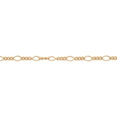 Superior Italian Gold Filled Figaro Chain Loose by the Foot Wire Dia 0.4mm Link 1.3x2.1mm - 2.25x4.2mm