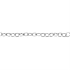 Superior Italian Elongated Cable Trace Chain Link Size 1.9x1.93mm Loose by the Metre ECO Sterling Silver