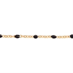 SAMPLE - Black Enamel Satellite Chain 1" Piece Gold Filled 1"