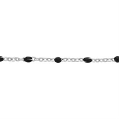 SAMPLE - Black Enamel Satellite Chain ECO Sterling Silver 5cm