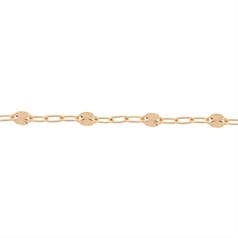 SAMPLE - Elongated Trace with Sunburst chain 1" Piece Gold Filled 1"