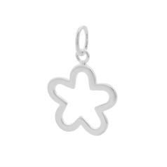 Flower Charm Pendant 15mm Sterling Silver