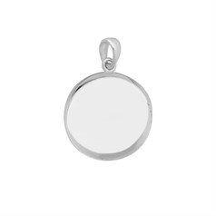 15mm Bezel Cup with Bail Sterling Silver