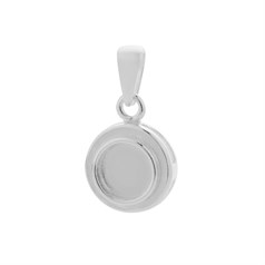 Pendant Cup with Bail  to fit 6mm Cabochon Sterling Silver